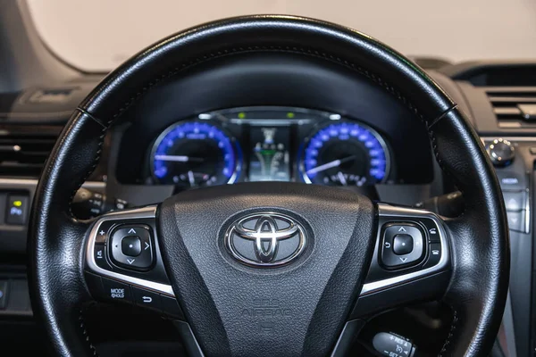 Novosibirsk Rússia Julho 2021 Toyota Camry Interior Novo Carro Suv — Fotografia de Stock
