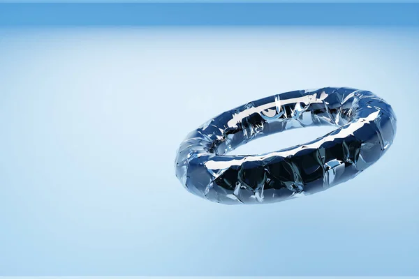 Illustration Transparent Glass Ring Blue Background Geometric Shapes Form Ring — Stock Photo, Image