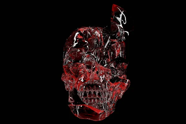 Illustration Transparent Red Skull Black Background Skull Art Concept — Stock Photo, Image