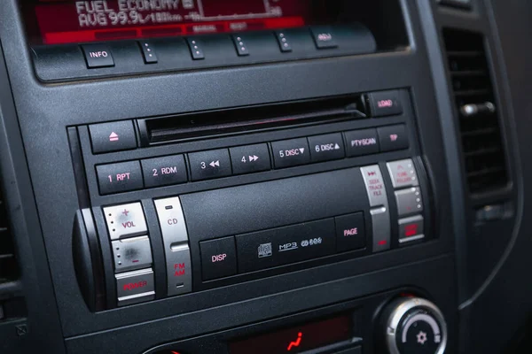 Novosibirsk Russia July 2021 Mitsubishi Pajero Car Control Panel Audio — Stock Photo, Image