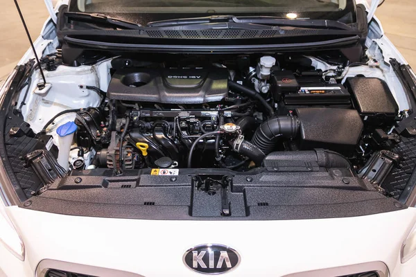 Novosibirsk Rússia Agosto 2021 Kia Ceed Close Detail Car Engine — Fotografia de Stock