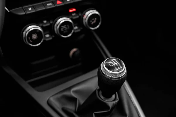 Nahaufnahme Des Automatikgetriebehebels Interieur Auto Automatikgetriebe Schaltknüppel — Stockfoto