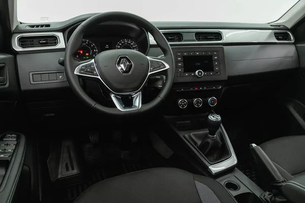 Novosibirsk Russia July 2021 Renault Arkana Steering Wheel Shift Lever — Stock Photo, Image