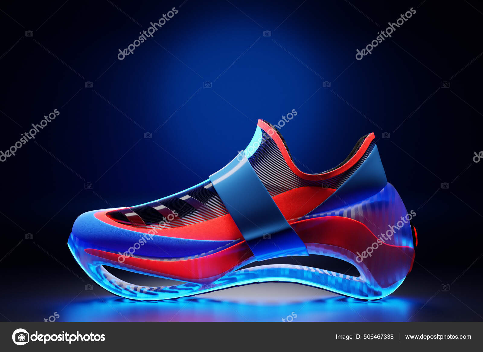 Premium Photo  Black women's shoes with red soles. 3d rendering  illustration.