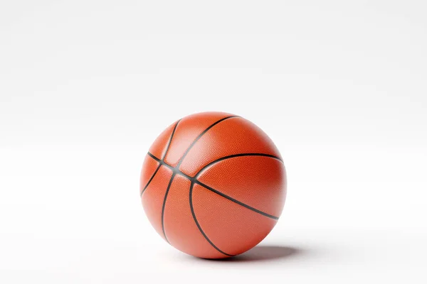 Illustration Klassiska Orange Basket Boll Med Ränder Vit Isolerad Bakgrund — Stockfoto