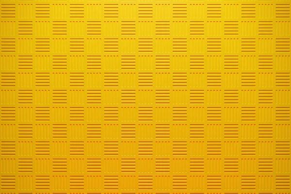 黄色の正方形の行の3Dイラスト モノクロームの背景にキューブのセット パターン 幾何学的背景 — ストック写真
