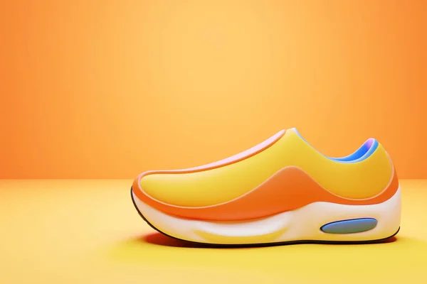 Illustrazione Brillante Sneaker Massiccia Con Elementi Fissaggio Toni Arancio Sono — Foto Stock