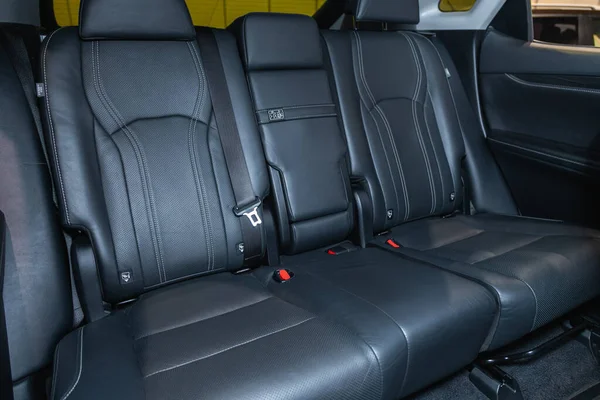 Novosibirsk Russia August 2021 Lexus Rear Seat Passengers Black Leather — Stock Photo, Image