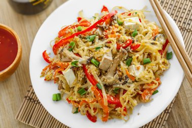 Pirinç Noodle yemek, tampon Tay