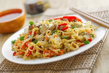 Pirinç Noodle yemek, tampon Tay