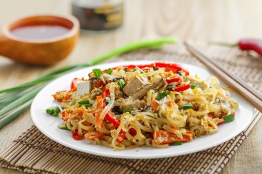 Pirinç Noodle yemek, tampon Tay