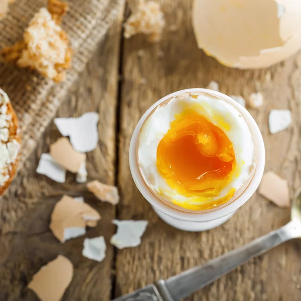 Boiled egg for breakfast — Stock Photo, Image