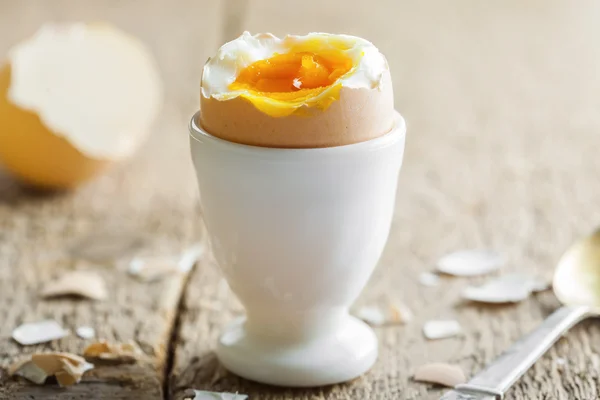 Boiled egg for breakfast — Stock Photo, Image