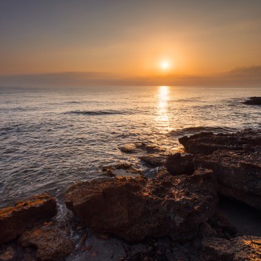 yukarıda deniz günbatımı