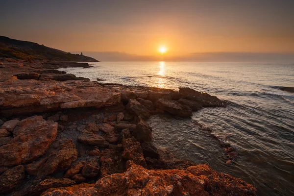 Pôr do sol acima do mar — Fotografia de Stock