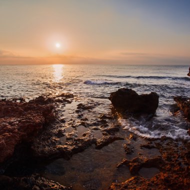 yukarıda deniz günbatımı