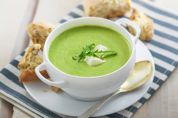 Krémová Špenátová polévka — Stock fotografie