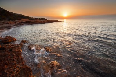 yukarıda deniz günbatımı