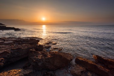 yukarıda deniz günbatımı