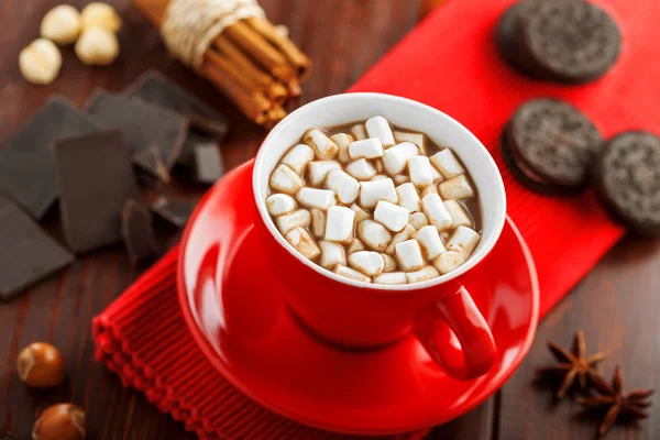 Varm choklad, vintern dryck — Stockfoto