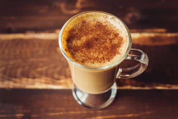 Cangkir pagi dari latar belakang cappuccino, ruang fotokopi — Stok Foto