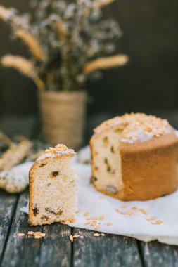 Lezzetli Paskalya rustik akşam yemeği arka plan