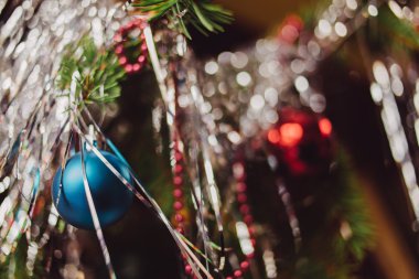 Yeni yıl arka plan Christmas dekorasyon boşaltmak ile