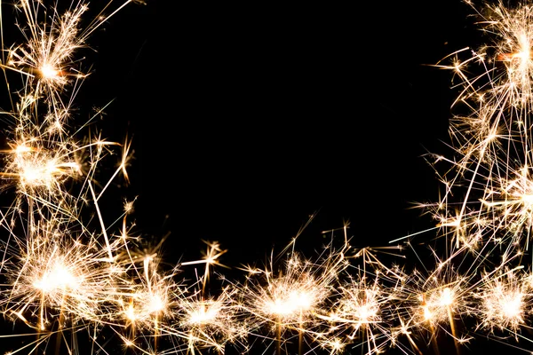 Csillagszóró tűzijáték keret háttér másol hely — Stock Fotó