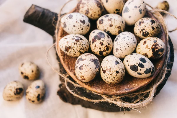 Πιάτο γεμάτο με τα αυγά των ορτυκιών — Φωτογραφία Αρχείου