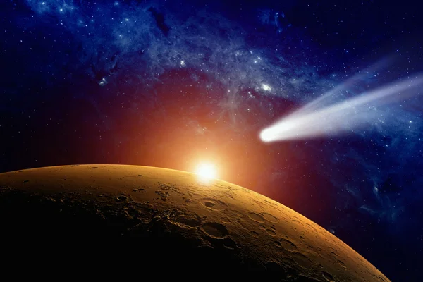 Comet approaching Mars — Stock Photo, Image