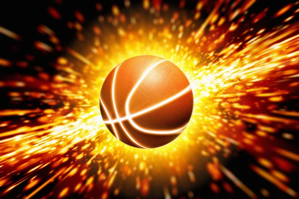 Gloeiende basketbal — Stockfoto