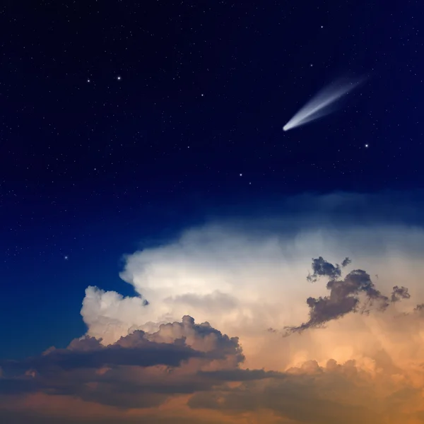 Comet in sky — Stock Photo, Image