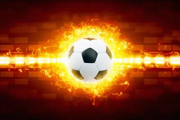 燃焼のサッカー ボール — ストック写真