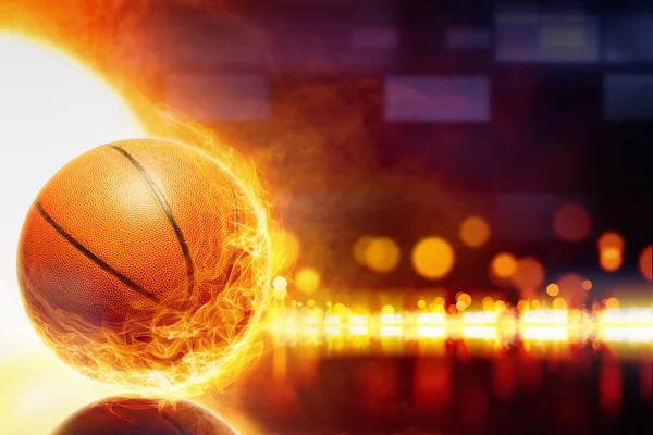 Hete brandende basketbal — Stockfoto