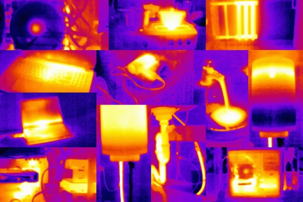 Thermal imaging collage — Stock Photo, Image