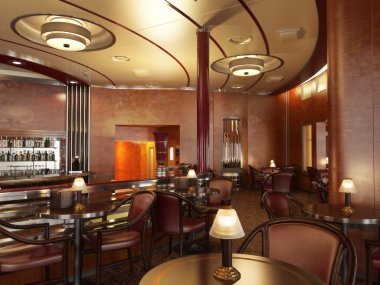 Şık lüks Restoran bar ile iç.