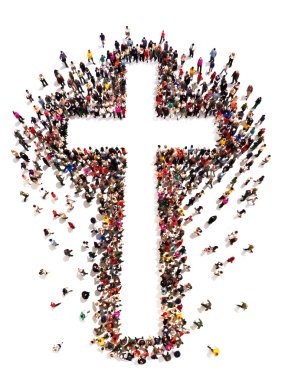 People finding Christianity, religion and faith. clipart