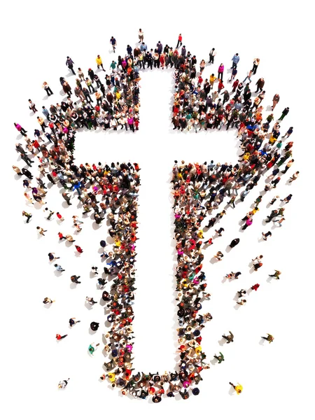 Personas que encuentran cristianismo, religión y fe . — Foto de Stock