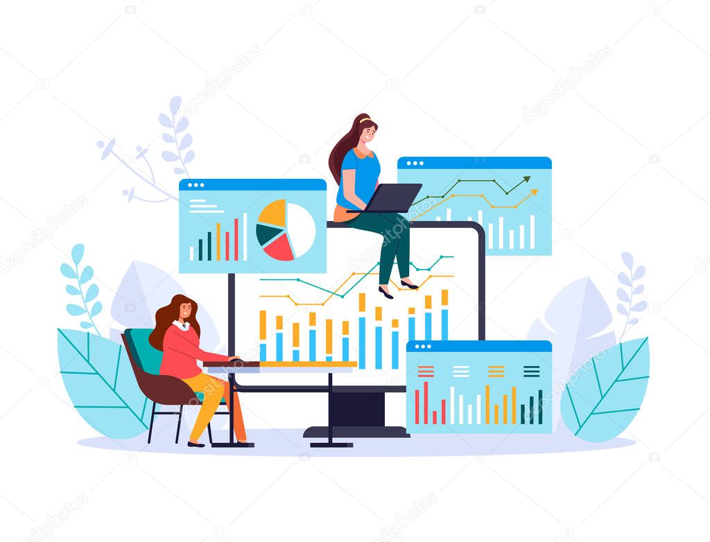 Finance business analytics investment satistics management information vector web adstract graphic design illustration