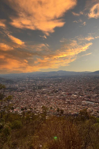 Vista Panorámica Pachuca Toma Vertical Puesta Del Sol — Foto de Stock