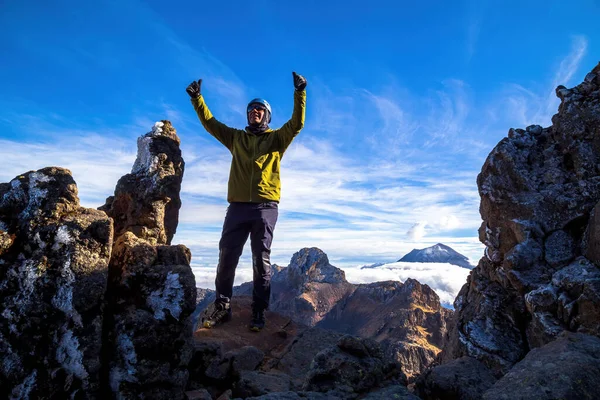 Zbliżenie Człowieka Wulkanie Popocatepetl Meksyku — Zdjęcie stockowe