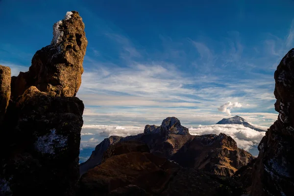 メキシコでのイスタッチハタール火山とポポカテペトル火山の閉鎖ショット — ストック写真