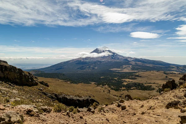 Primer Plano Los Volcanes Iztaccihuatl Popocatepetl México — Foto de Stock