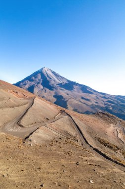 A vertical shot of the Pico de Orizaba volcano in Mexico. Relief highest mountain clipart