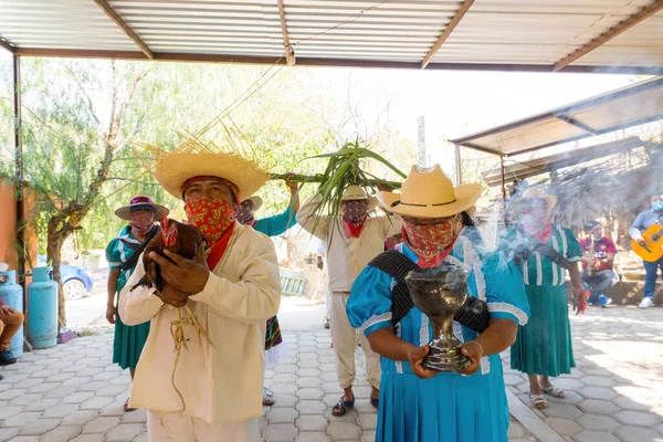 Danzas Tradicionales México Durante Carnaval Danza Los Jolos Xayacatlán Bravo — Foto de Stock
