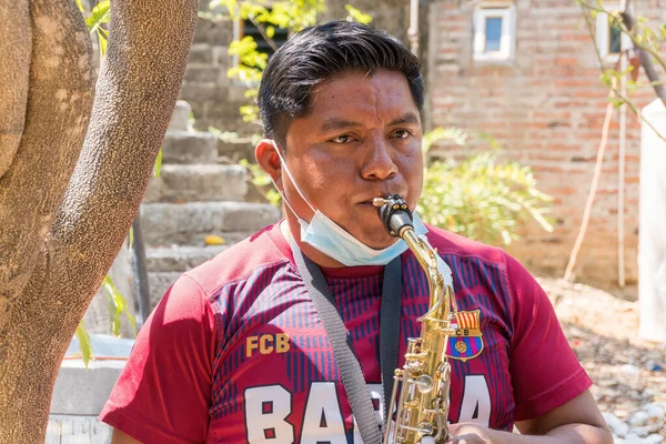 Puebla Mexiko April 2021 Traditionella Danser Mexiko Karnevalsdansen Jolos Xayacatlan — Stockfoto