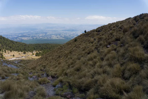Een Natuurlijk Uitzicht Het Slordige Terrein Van Vulkaan Malinche Mexico — Stockfoto