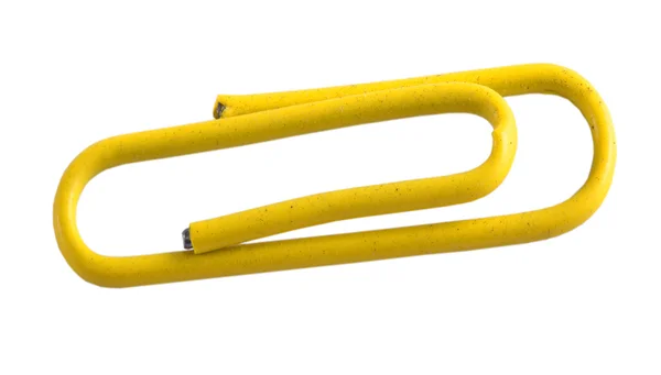 Gele paperclip — Stockfoto