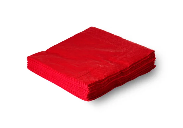 Червона паперова серветка на білому — стокове фото