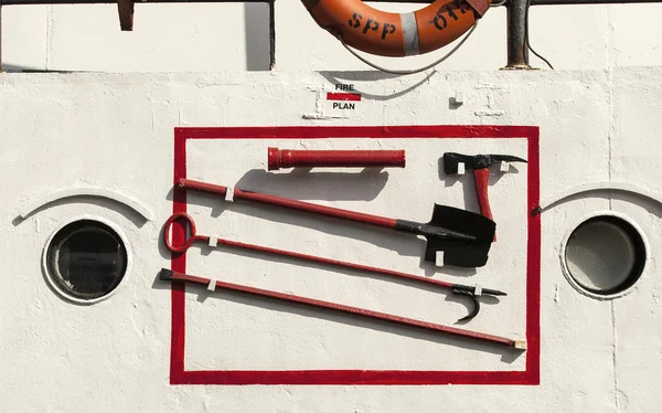 Fire board on a sea vessel — Stock Photo, Image